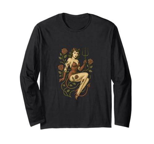 Devil Girl Pinup Art Dämon Girls Cheesecake Langarmshirt Devil Girl Pinup Art Dämon Girls Cheesecake Langarmshirt von Devils Pinup Artwork Snugg