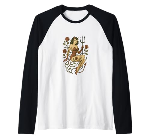 Devil Girl Pinup Art Dämon Girls Cheesecake Raglan Devil Girl Pinup Art Dämon Girls Cheesecake Raglan von Devils Pinup Artwork Snugg