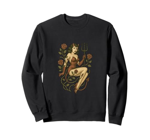 Devil Girl Pinup Art Dämon Girls Cheesecake Sweatshirt Devil Girl Pinup Art Dämon Girls Cheesecake Sweatshirt von Devils Pinup Artwork Snugg