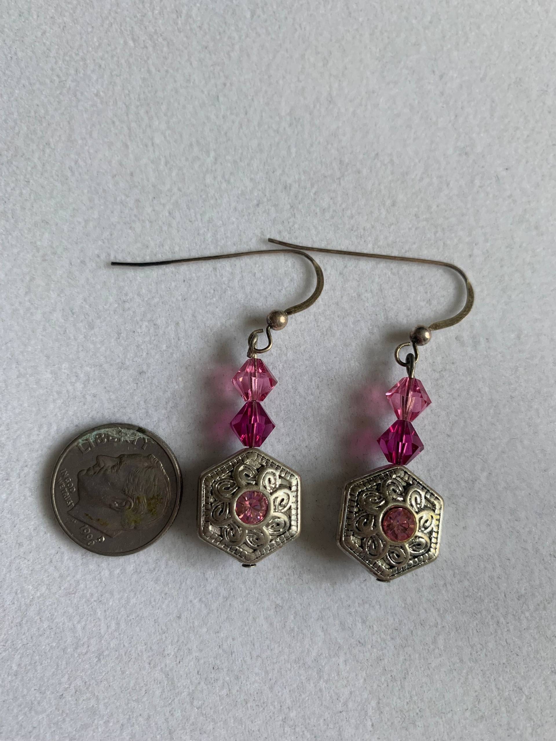 The Pink Gate Swarovski Und Silber Ohrringe, Hypoallergene Sterling Ohrhaken The Pink Gate Swarovski Und Silber Ohrringe, Hypoallergene Sterling Ohrhaken von DeviousDesignerArt