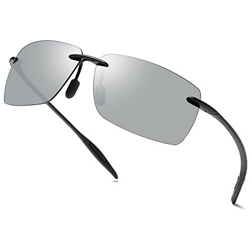 Devirld Herren Sonnenbrille, Polarisiert, Rahmenlos, z87, Sicherheits Sonnenbrille für Damen, UV400, Blendfrei, Spiegel, Mztrix Bex Sonnenbrille von Devirld