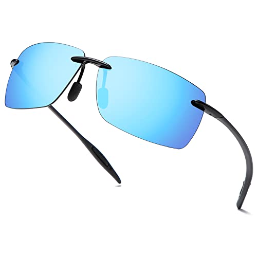 Devirld Herren Sonnenbrille, Polarisiert, Rahmenlos, z87, Sicherheits Sonnenbrille für Damen, UV400, Blendfrei, Spiegel, Mztrix Bex Sonnenbrille von Devirld