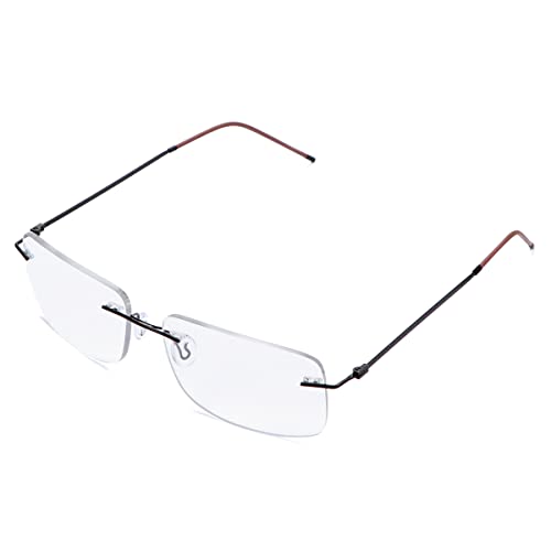 Devirld Progressive Multifokus Lesebrille, UV400, Computer Blaues Licht Blockierende Leser, Rahmenlose Übergangsbrille für Männer und Frauen(Schwarz und Braun, 1,00, Multiplikator_x) von Devirld