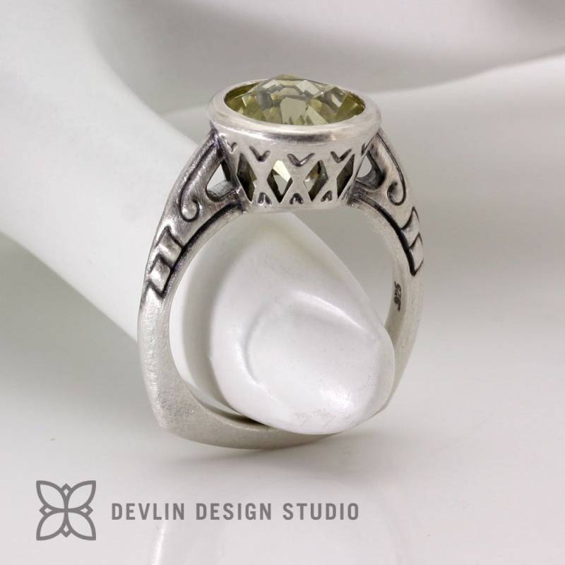 Grüner Amethyst Ring, 925 Silber, Fassungsring, 925Er Silber Grüner Amethyst Ring, 925 Silber, Fassungsring, 925Er Silber von DevlinDesignStudio
