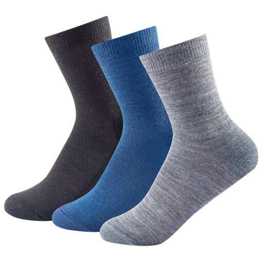 Devold - Daily Light Kid Sock 3-Pack - Merinosocken Gr 28-30 grau/blau von Devold