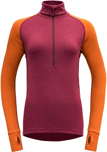 Devold Damen Expedition Merino 235 Z.Neck Tshirt, Beetroot/Flame, L von Devold