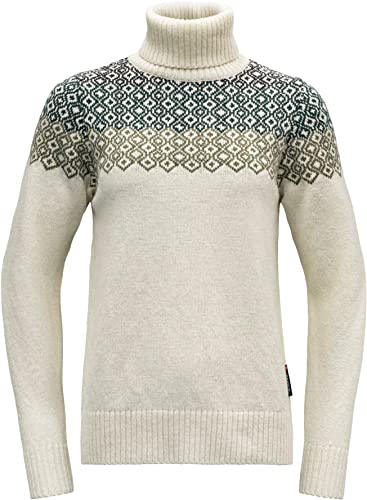 Devold Damen Syvde Wool High Neck Tshirt, Offwhite, L von Devold