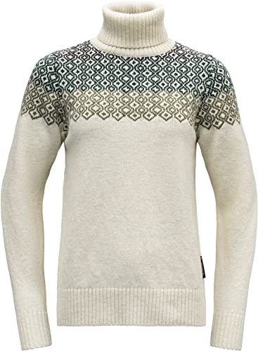 Devold Damen Syvde Wool High Neck Tshirt, Offwhite, XL von Devold