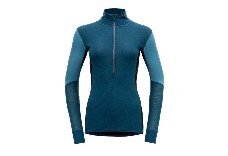 Devold Funktionsunterhemd WOOL MESH 190 ZIP NECK WMN - Damen Funktionsunterhemd blau von Devold