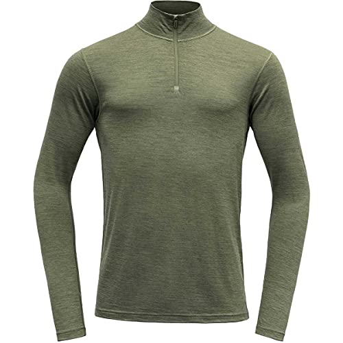 Devold Herren Breeze Merino 150 Zip Neck Tshirt, Lichen Melange, M von Devold