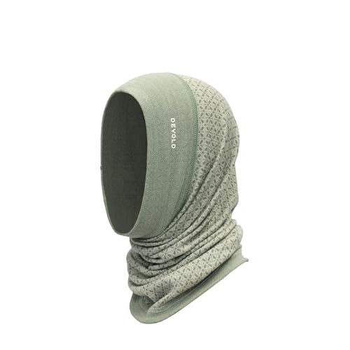 Devold Kvitegga Merino 230 Headover - Funktionelle Wendbare Sturmhaube, Grün, Größe One Size, Farbe Raw Wh von Devold
