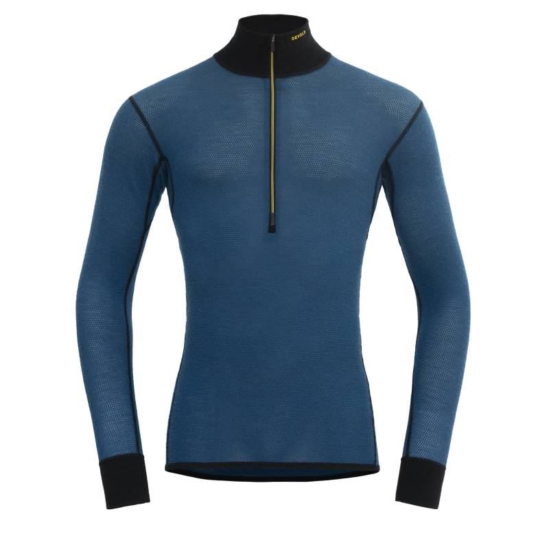 Devold M Wool Mesh 190 ZIP Neck - Flood / Caviar - L von Devold