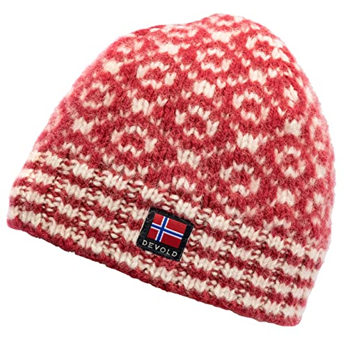 Devold Svalbard Beanie, One size, hindberry/offwhite 207A von Devold