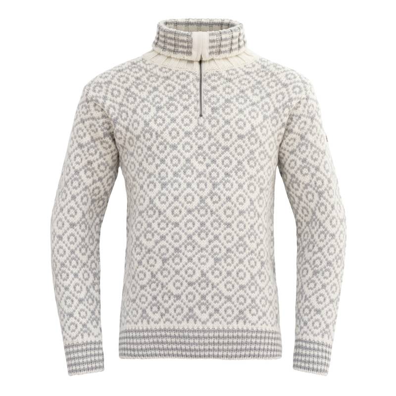 Devold Svalbard Wool ZIP Neck - Offwhite / Grey - L von Devold