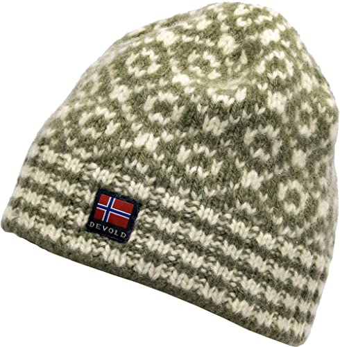 Devold Unisex Svalbard Wool Beanie, Olive/Offwhite, Einheitsgröße von Devold