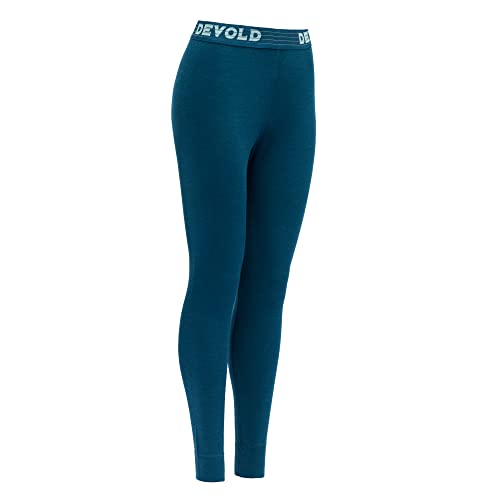 Devold W Expedition Merino 235 Longs Blau - Merino Hochwertige zweischichtige Damen Merino Unterhose, Größe M - Farbe FL von Devold