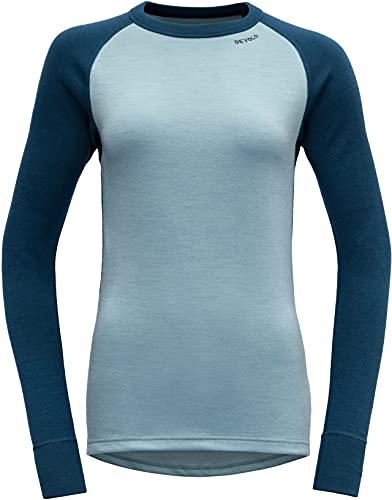 Devold W Expedition Merino 235 Shirt Colorblock-Blau, Damen Merino Unterwäsche, Größe XL - Farbe Flood - Cameo von Devold