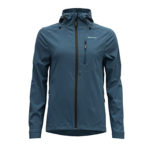 Devold W Heroy Merino Jacket Blau - Merino Leichte funktionale Damen Merino Trekkingjacke, Größe M - Farbe Flood von Devold