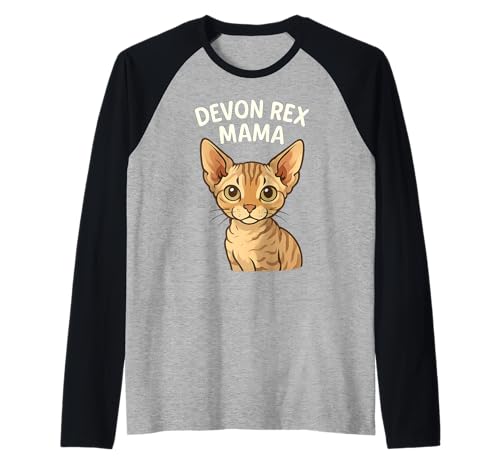 Devon Rex Katze Mama Männer Frauen Kinder Geschenk Raglan Devon Rex Katze Mama Männer Frauen Kinder Geschenk Raglan von Devon Rex Cat Mama