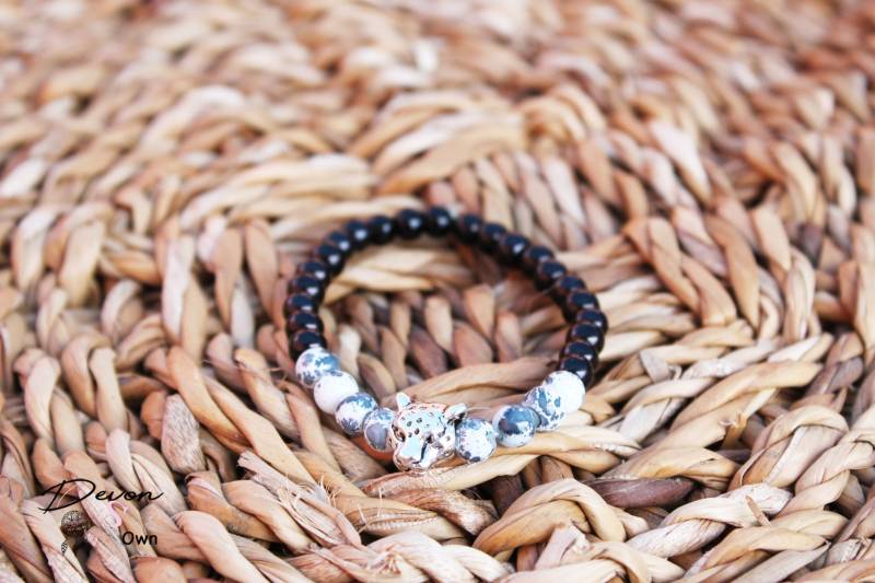 Herrenarmband Mit Leopardenperle, Leopardenperle Herrenarmband Mit Leopardenperle, Leopardenperle von Devonsown