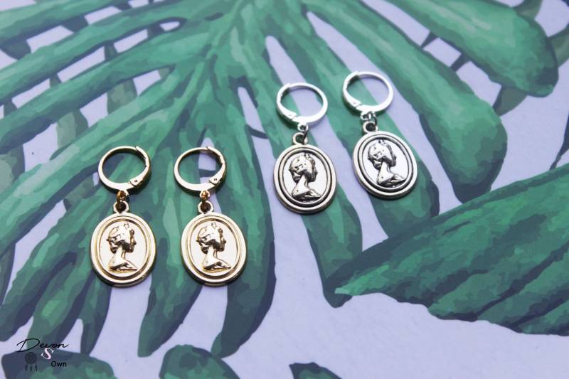 Kamee-Ohrringe, Boho-Ohrringe, Ohrring Mit Charme, Boho-Ohrringe-Set Kamee-Ohrringe, Boho-Ohrringe, Ohrring Mit Charme, Boho-Ohrringe-Set von Devonsown