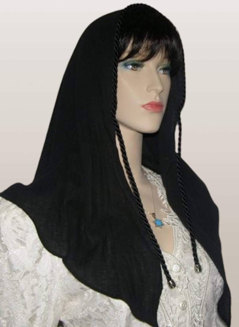 Schwarzer Schal | Gaze Baumwolle Tichel Kopfbedeckung Mitwachs Kopftuch Bescheidene Gebet Mantilla Schleier Schwarzer Schal | Gaze Baumwolle Tichel Kopfbedeckung Mitwachs Kopftuch Bescheidene Gebet Mantilla Schleier von DevorahChannah