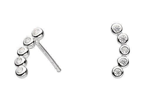Dew Ohrstecker aus Sterlingsilber mit Zirkonia, gebogen von Dew