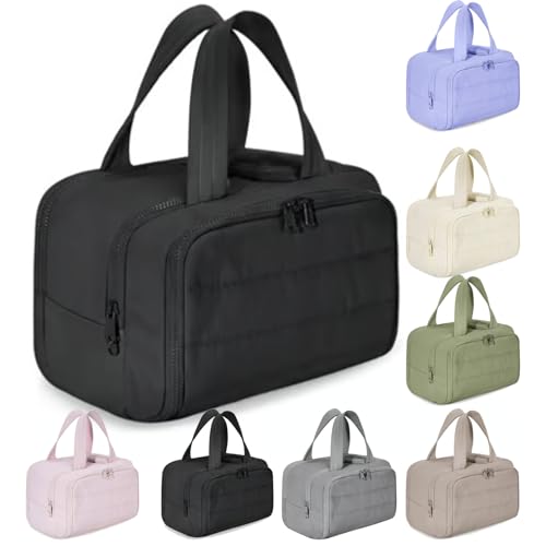 4-in-1 Puffy Multi-Functional Toiletry Bag, Travel Toiletry Bag, Lightweight Large Wide-Open Travel Bags for Women Traveling, Large Cosmetic Bag with Handle for Women Girls Ladies (C) von Dewppxi