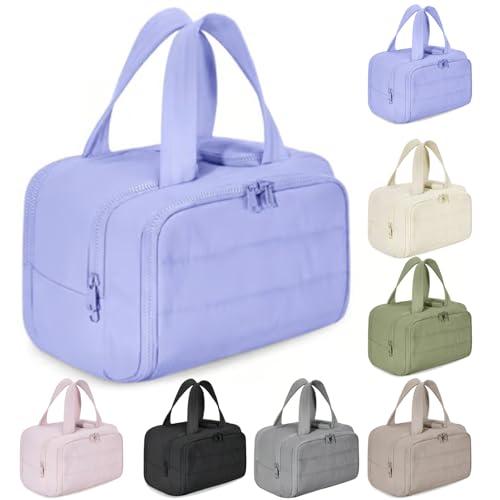 4-in-1 Puffy Multi-Functional Toiletry Bag, Travel Toiletry Bag, Lightweight Large Wide-Open Travel Bags for Women Traveling, Large Cosmetic Bag with Handle for Women Girls Ladies (H) von Dewppxi