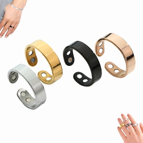 Dewppxi SöMni Ring Damen Wechseljahre, Magnetringe Damen, Magnetring Wechseljahre Vital Rings, Magnet Rings für Reduziert Stress& Angstgefühle Verbessert die Schlafqualität (4-Farben,Ring) von Dewppxi
