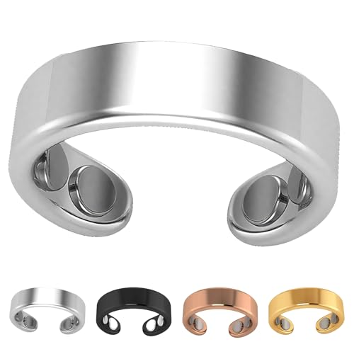 Dewppxi SöMni Ring Damen Wechseljahre, Magnetringe Damen, Magnetring Wechseljahre Vital Rings, Magnet Rings für Reduziert Stress& Angstgefühle Verbessert die Schlafqualität (Silber,Ring+Armband) von Dewppxi