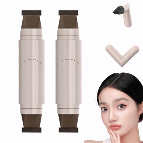 Doppelkopf Eyeliner Stempel, Eye End Stempel für Frauen, Wing Tip Pen, Doppelendmarke, Schnell Trocknend Und Wasserfest, Allwetter-Eyeliner-Make-up Für Alle Augenformen (Braun-2Stück) von Dewppxi