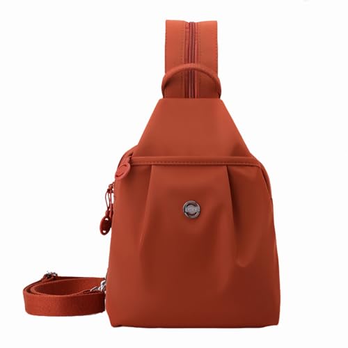 wasserdichte 2-Wege-Pendlertasche, Wandelbarer 3-in-1-Reiserucksack, Diebstahlsichere Reisetasche mit Mehreren Fächern, Oxford Mini Brusttasche für Sport, Arbeit, Outdoor, Wandern (Orange) von Dewppxi