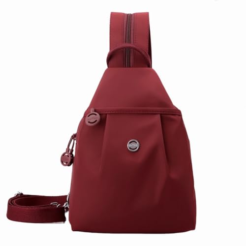 wasserdichte 2-Wege-Pendlertasche, Wandelbarer 3-in-1-Reiserucksack, Diebstahlsichere Reisetasche mit Mehreren Fächern, Oxford Mini Brusttasche für Sport, Arbeit, Outdoor, Wandern (Rot) von Dewppxi