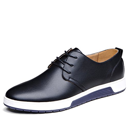 Casual Leder Herren Schuhe Business Halbschuhe Zum Schnürer Anzugschuhe Oxford Derbys Lederschuhe Wasserdicht Flache Schnürhalbschuhe Männer für Hochzeit Party Schwarz Übergrößenn 41 von Dewuseller