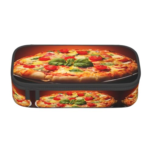 Dexnel Federmäppchen, Federmäppchen, einfache Schreibwarentasche mit 4 Fächern, Büro-Organizer, Frohe Weihnachten, Schneemann-Druck, Große Pizza, Einheitsgröße, Taschen-Organizer von Dexnel