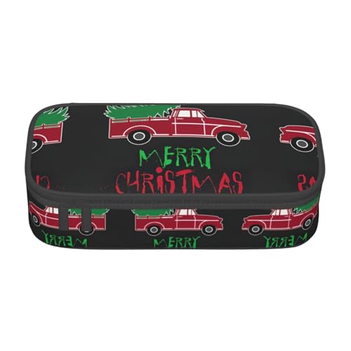 Dexnel Federmäppchen, Federmäppchen, einfache Schreibwarentasche mit 4 Fächern, Büro-Organizer, afrikanisches Gras, Sonnenuntergang, Frohe Weihnachten, rotes Auto, Einheitsgröße, Taschen-Organizer von Dexnel