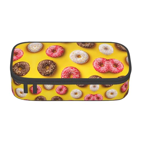 Dexnel Federmäppchen, Federmäppchen, einfache Schreibwarentasche mit 4 Fächern, Büro-Organizer, natürlicher Landschaftsdruck, Donut, Einheitsgröße, Taschen-Organizer von Dexnel