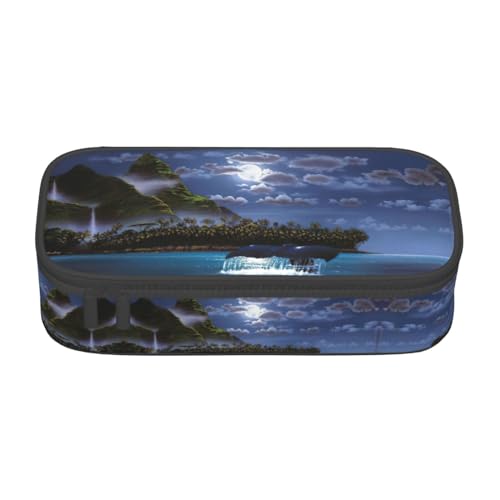 Dexnel Federmäppchen, Stifteetui, einfache Schreibwarentasche mit 4 Fächern, Büro-Organizer, Alpenlandschaft, lebendiger Himmel oben, Ocean Night Wal, Einheitsgröße, Taschen-Organizer von Dexnel