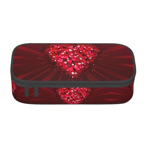 Dexnel Federmäppchen, Stifteetui, einfache Schreibwarentasche mit 4 Fächern, Büro-Organizer, Strand, Seestern, Muscheln, Happy Valentinstag, Einheitsgröße, Taschen-Organizer von Dexnel