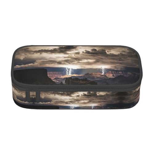 Dexnel Federmäppchen, Stifteetui, einfache Schreibwarentasche mit 4 Fächern, Büro-Organizer, Zitronenscheiben, Grand Canyon Dark Cloud, Einheitsgröße, Taschen-Organizer von Dexnel