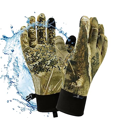 DexShell DEXFUZE wasserdichte Merinowolle Strick innen 3-lagig laminiert atmungsaktiv Realtree Handschuhe StretchFit Camouflage für Männer und Frauen Groß von Dexshell