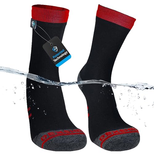 DexShell Drirelease Drifil Running Lite Unisex wasserdichte atmungsaktive Socken, rot, S von Dexshell