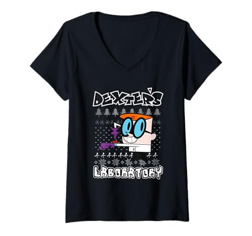 Damen Weihnachten Dexter's Laboratory Knit T-Shirt mit V-Ausschnitt Damen Weihnachten Dexter's Laboratory Knit T-Shirt mit V-Ausschnitt von Dexter's Laboratory