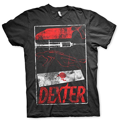 Dexter Offizielles Lizenzprodukt Signs Herren-T-Shirt (Schwarz), Large von Dexter