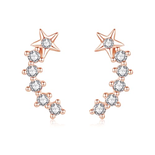 Deyanse Silber Ohrstecker für Damen, Stern Bogen-Ohrstecker Silber 925, Bogen Ohrringe-Stecker mit Zirkonia, Hypoallergen Ohrringe Flach Stecker, Knorpel Piercing Ohr Schmuck Geschenk für Geburtstag Deyanse Silber Ohrstecker für Damen, Stern Bogen-Ohrstecker Silber 925, Bogen Ohrringe-Stecker mit Zirkonia, Hypoallergen Ohrringe Flach Stecker, Knorpel Piercing Ohr Schmuck Geschenk für Geburtstag von Deyanse