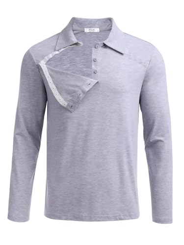 Deyeek Unisex Chemo Shirts für Port Access Post Schulter Chirurgie Shirt Langarm Tear Away Shirts, Hellgrau, Klein von Deyeek