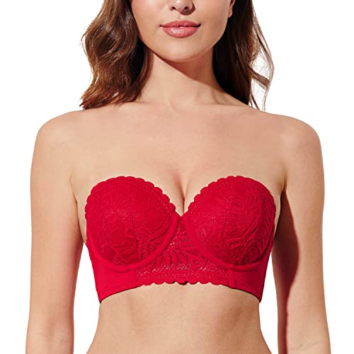 Deyllo Push-Up Trägerloser BH Damen mit Spitze und Bügel - Multiway für Verschiedene Outfits von Deyllo