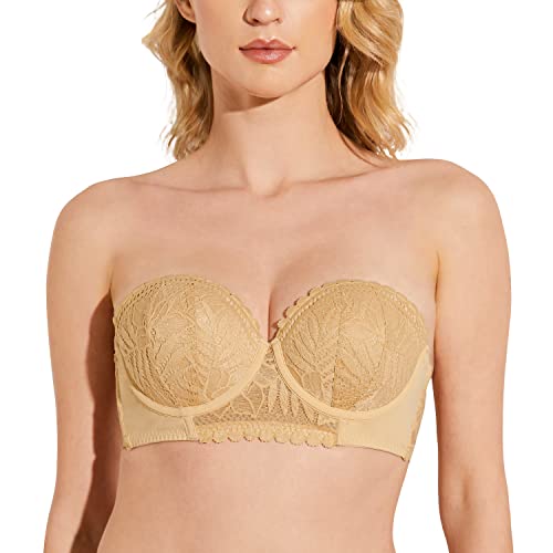 Deyllo Push-Up Trägerloser BH Damen mit Spitze und Bügel - Multiway für Verschiedene Outfits von Deyllo