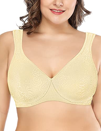 Deyllo Damen Vollschalen Minimizer BH Nicht Bügel Große Größen BH Klassischer(Beige35,80D) von Deyllo